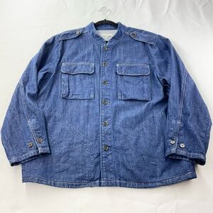NYDJ Oversized Denim Jacket 100% Organic Cotton Women’s Size Large Utility Style
